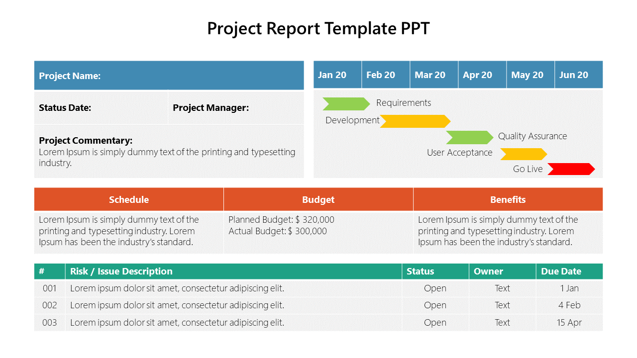 Project Report Template PPT